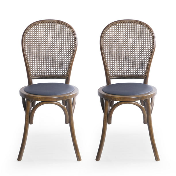 Gdf Studio Emerys Beech Wood And Rattan, Wooden And Rattan Dining Chairs