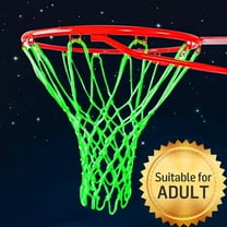 EEEkit Luminous Basketball Net, Heavy Duty Nightlight Basketball Net, Glow in the Dark, All Weather Anti Whip, 12 Loops Standard Size Basketball Net for Outdoor Sports, Nylon