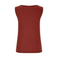 thumbnail image 5 of Women's Side Buttons Pleated Tank Tops Asymmetric Neck Sleeveless Slim Fit Solid Tees Wine,XL, 5 of 6