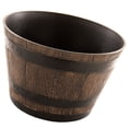 thumbnail image 4 of SHISUYAN Mini Planter Pot Container Barrel Flower Pot Wine Barrel Planter Rustic Flower Pot Outdoor Planter Round Flower Planter Garden Flower Barrels Resin Tree Pattern Imitation Wooden Barrel, 4 of 8