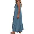 thumbnail image 2 of Aellinatey Women's Cotton Dress Linen Sleeveless Tiered Ruffle Maxi Long, 2 of 9