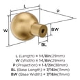 thumbnail image 4 of Amerock Coble 1-1/8 inch (29mm) Diameter Champagne Bronze Cabinet Knob, 4 of 5