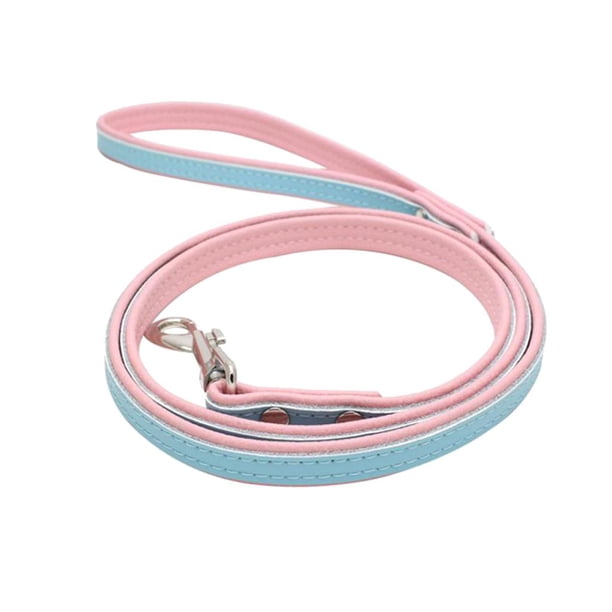 Correa para perro, cachorro, correa de cuero resistente, color rosa, azul, negro y rojo.