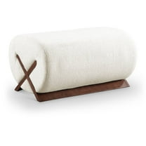 Meridian Furniture Akira Cream Upholstered Ottoman