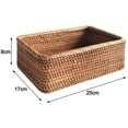 thumbnail image 4 of Handmade Rectangle Rattan Basket Fruit Tray Bread Hand Knitted Simple Portable Picnic Storage Box Home Kitchen Items Decoration Supplies, 4 of 8