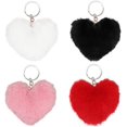 thumbnail image 1 of Bola de pompón de piel sintética, 4 bufandas de pompones esponjosos, guantes, accesorios para tejer, blanco, rosa, negro, rojo, 10 cm TUNC Sencillez, 1 of 5