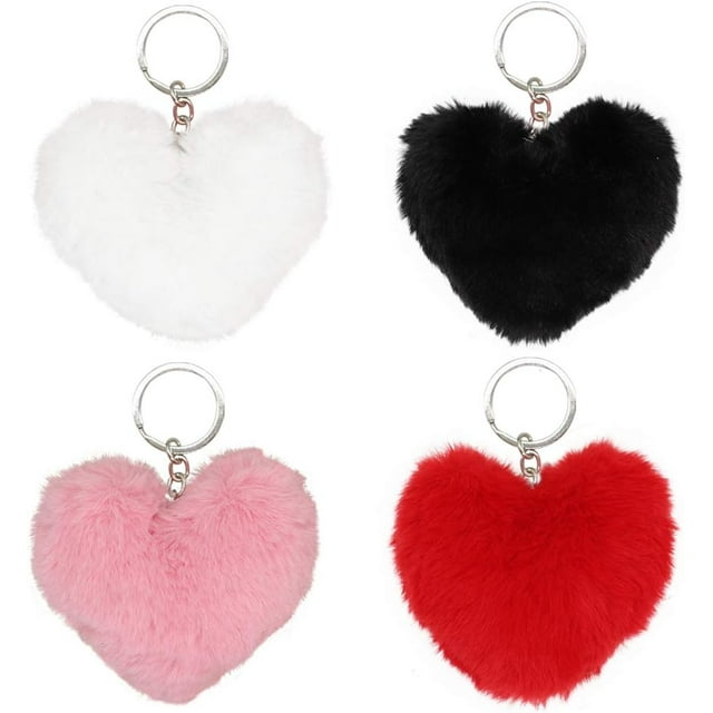 Bola de pompón de piel sintética, 4 bufandas de pompones esponjosos, guantes, accesorios para tejer, blanco, rosa, negro, rojo, 10 cm TUNC Sencillez