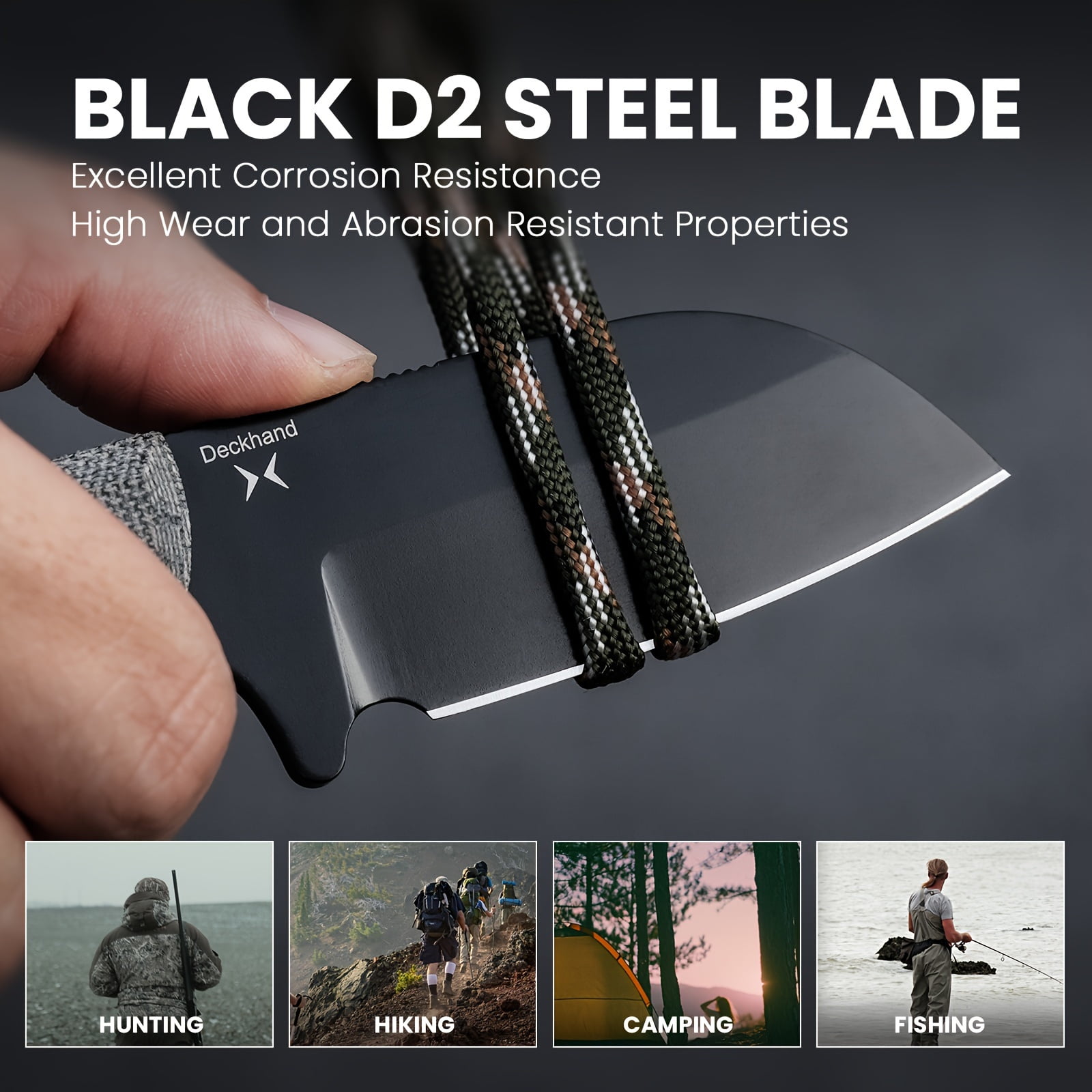 Kizer Deckhand Fixed Blade Knife , D2 Steel Micarta+G10 Handle, 1062A2