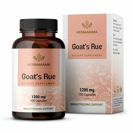 HERBAMAMA Goat's Rue Capsules - Galega Officinalis Breast Milk - Lactation Supplements 100 ct