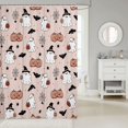thumbnail image 2 of Manfei Cartoon Ghost Shower Curtain 72Wx72L,Cute Turkey Print Halloween Bathroom Curtain, 2 of 5