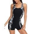 thumbnail image 3 of Womens Boyleg One Piece Swimsuit Athletic Swimwear Lap Bathing Suit, 3 of 7