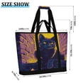 thumbnail image 3 of WOBOGO Purple Dusk Cat Pattern Tote Cooler Bag Fold Flat Insulated Shopping Bag With Zipper For Work Picnic Beach Use 18×6.7×24in, 3 of 8
