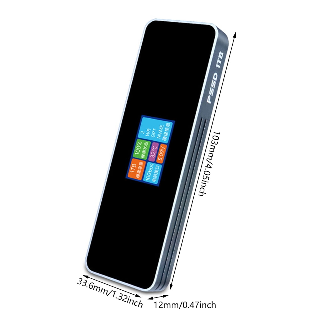 AOOOWER M.2 2280 SSD USB3.1 GEN2 10Gbps Adapter Quick Responses Hard Disk Drive with LCD