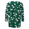 thumbnail image 4 of YOTAMI 3/4 Sleeve Tops for Women Plus Size Crew Neck Summer Casual Blouses Fashion Floral Print Loose Fit Pullover Tops Blouses Green, 4 of 5