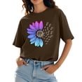 thumbnail image 4 of Women's Workout Tee - Athletic Plus Size Top - Short Sleeve Cotton - Trendy 2025 Design | Baberdicy | Womens Fashion Workout T Shirts Athletic Plus Size Tops Summer Trendy (Coffee | L), 4 of 9