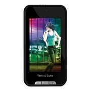 Angle View: Visual Land V-Touch Pro 4GB Flash Portable Media Player, Black