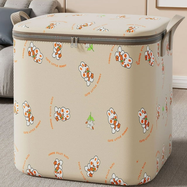 TACILIP Closet Organizers and Storage, Heavy Duty Storage Bag with Reinforced Carrying Handles Oversized Clothing Quilt Storage Bag Moving Packing Bag Thickened Double Zipper Saves Travel Space