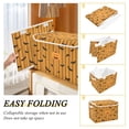 thumbnail image 4 of Foldable Fabric Storage Bin With Handle Collapsible Basket Box Storage With Lid Organizer Orange Black Pumpkins Bats, 4 of 7