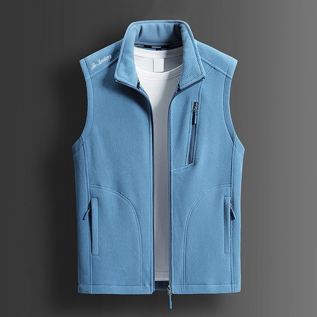 Ceisia Men's Regular-Fit Stand-Collar Full-Zip Fleece Sleeveless Vest Gift