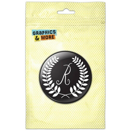

Letter R Monogram Olive Leaves Wreath Calligraphy Refrigerator Button Magnet