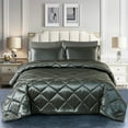 thumbnail image 3 of JML 8 Piece Silky Satin Bed in a Bag Comforter Set with Sheets, Queen, Dark Grey, 3 of 6