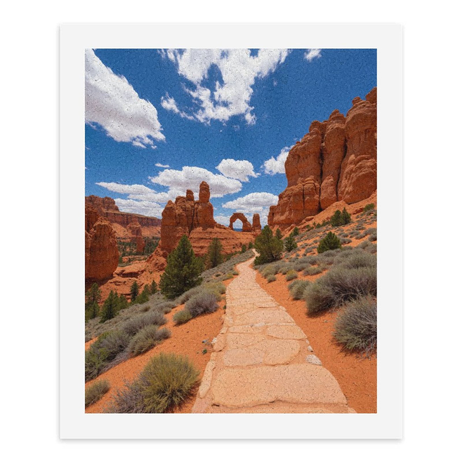 Paint By Numbers Kit for Adults Beginner - DIY Desert Pathway Red Rock Archway Canvas Painting Kits for Adults, Frameless Paint By Number for Adults for Home Wall Decor 16x20 Inch