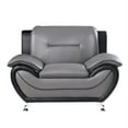 thumbnail image 2 of Lexicon Matteo Faux Leather Accent Chair in Gray and Black, 2 of 5