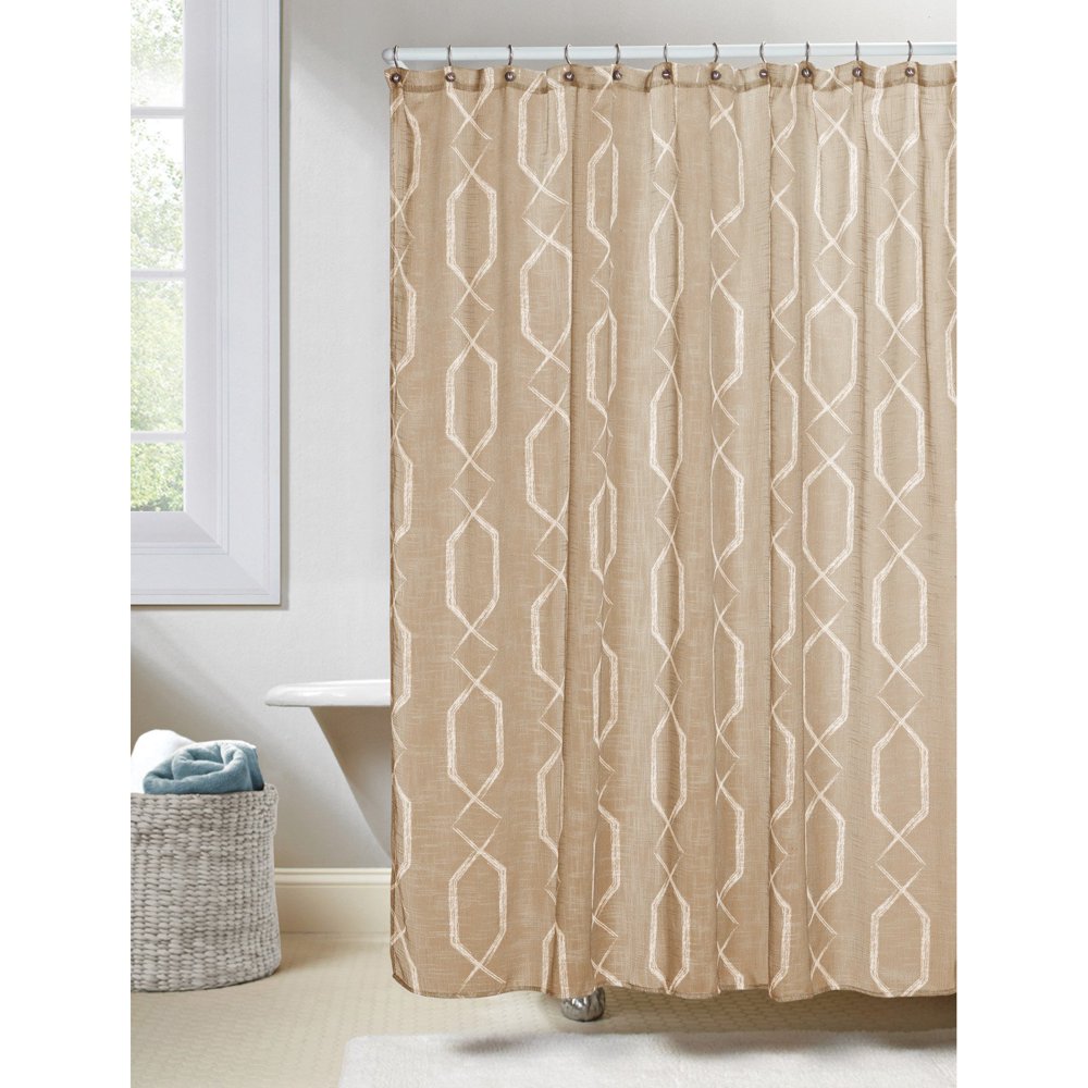 Arcadia 70 in. W x 72in. L Polyester Shower Curtain in Taupe Walmart