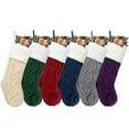 thumbnail image 3 of GEX 16” Knit Christmas Stockings Classic Unique for Family Decor Hanging Ornament for Xmas Holiday Party Decorations Gift (Set of 6), 3 of 8