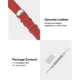 thumbnail image 3 of Uxcell Genuine Leather Band Smooth Flat Leather Watch Strap for Men and Women Red/Silver Tone 22mm, 3 of 7