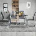 thumbnail image 4 of Modern Grey PU Leather Dining Chairs (Set of 6) - Padded Seat & Metal Legs for Kitchen/Living Room - 16" Wide, Comfortable Design, 4 of 25