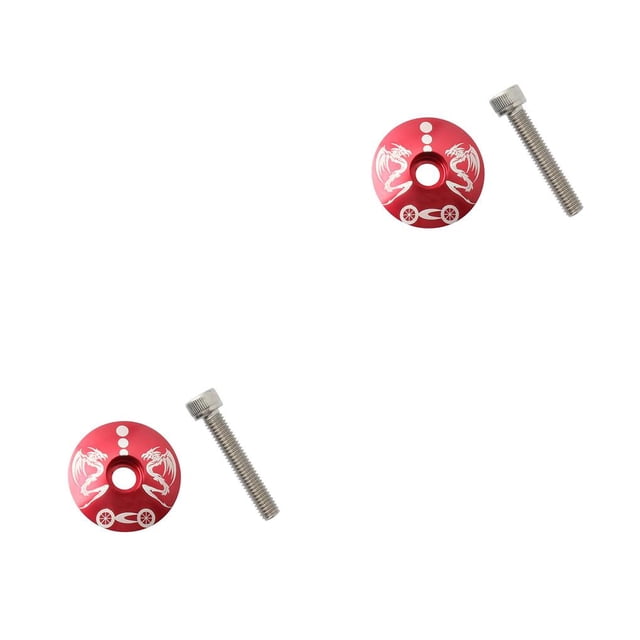 pitrice MUQZI Bicycle Bearing Headset Cover Aluminum Alloy Bowl Set Bike Top Cap Replacement with Screws Repairing Racing Type 2 2Set