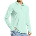 thumbnail image 4 of WTOBBY Men's Raglan Sleeve Performance Shirt with UPF 50+ Sun Block, Lightweight Long Sleeve, and Golf-Ready Design for Breathable Summer Wear ,Mint Green XL, 4 of 7