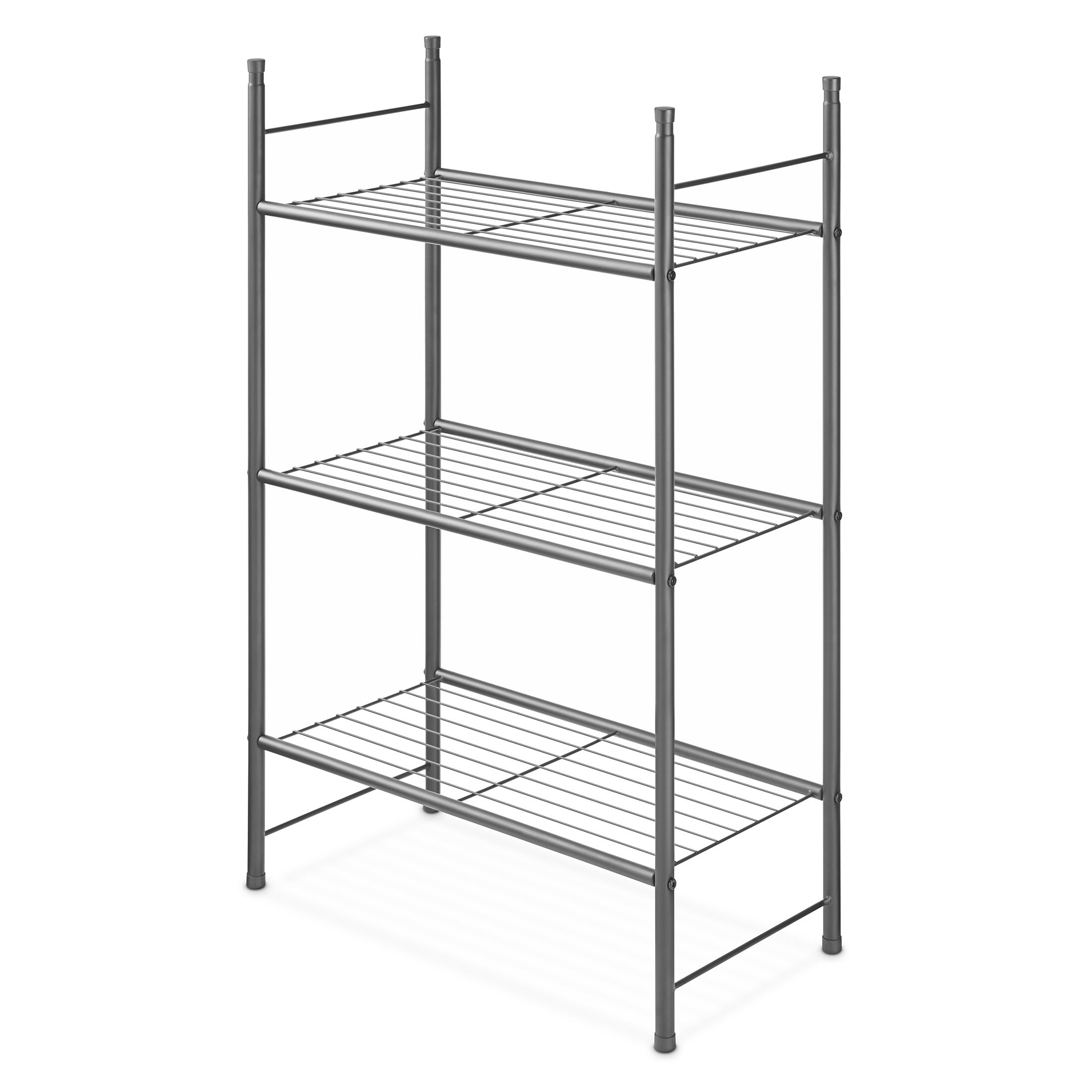 Whitmor 3-Tier Stackable Closet Shelf Organizer-Black