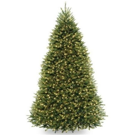 National Tree Pre-Lit 10' Dunhill Fir Hinged Artificial Christmas Tree with 1200 Low Voltage Dual LED Lights with 9 Function