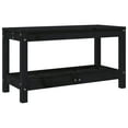 thumbnail image 5 of vidaXL Patio Bench Outdoor Bench with Storage Shelf Black Solid Wood Pine, 5 of 17