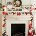 thumbnail image 4 of Christmas Poinsettia Garland Artificial Holly Leaves Garland with Gold Flowers for Home Christmas Winter Holiday Fireplace Decoration, 4 of 6
