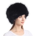 thumbnail image 1 of Sombrero de piel sintética LA CARRIE para mujer, elástico, estilo cosaco, negro, 1 of 7