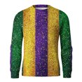 thumbnail image 5 of Havenx Mardi Gras Sweatshirts for Men Crewneck Knitted Pullover Long Sleeve Funky Mardi Gras Printed Dress Pullover Sweaters Mask Print Holiday Party Thermal Carnival Casual Dress,Orange M, 5 of 6
