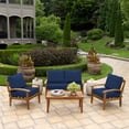 thumbnail image 3 of ARDEN Outdoor Loveseat Cushion Set, 48 x 24, Water repellent, Fade Resistant, Cushion Set for Couch, Bench, and Swing, Sapphire Blue Leala, 3 of 7