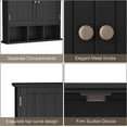 thumbnail image 5 of Bathroom Cabinet Wall Mounted 2-Door with 3 Open Shelves, Wooden Medicine Cabinets with Adjustable Shelf, Space Saver Storage Cabinets Over The Toilet for Bathroom&Living Room, 5 of 14