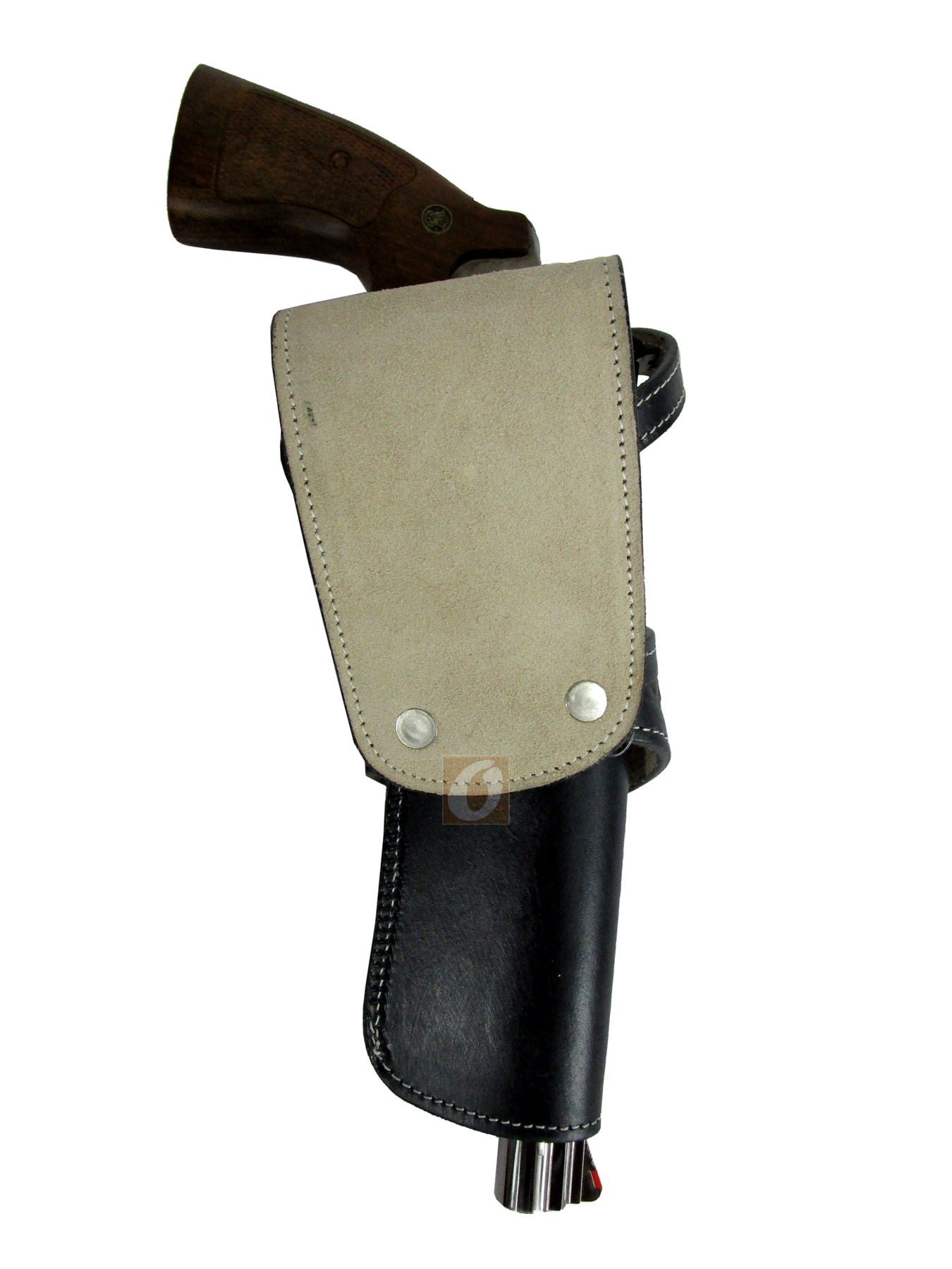 Leather Holster Long Barrel Western Gun Cover Diamond Tooled Black - Left Handed