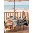 thumbnail image 2 of Outdoor Table Cloth with Umbrella Hole and Zipper, Black Snowman Christmas Waterproof Rectangle Tablecloth 60"x102", Xmas Tree Rustic Snowflake Washable Table Cover for Outside Party Patio Picnic, 2 of 8
