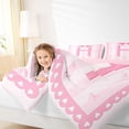 thumbnail image 3 of Manfei Pink Bow Letter H Print Twin Comforter Sets for Girls, Princess Ribbon Bedding Set, Pink Reversible, 2 Pieces, 3 of 6