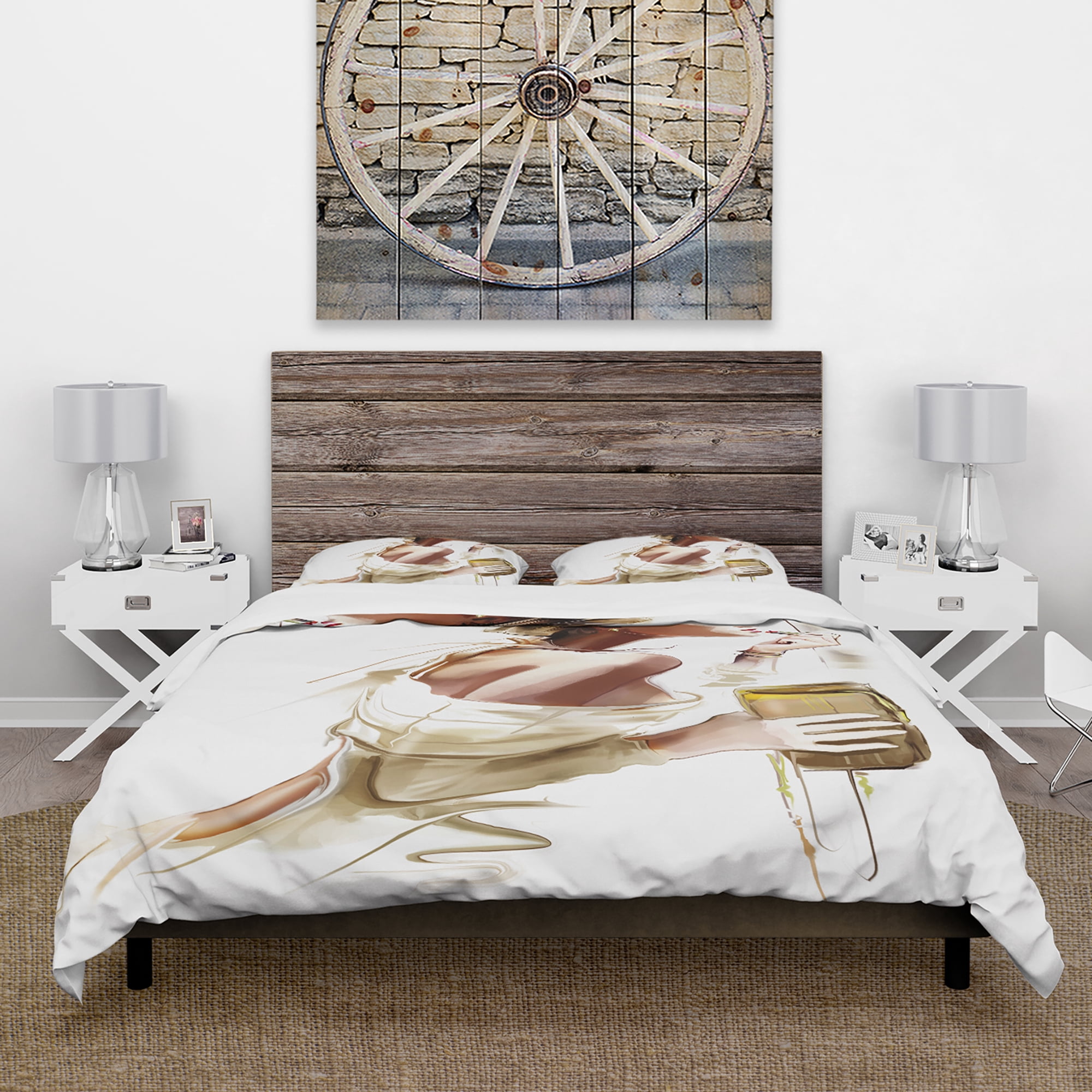 Designart 'Fashion Woman' Traditional Duvet Cover Set
