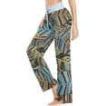 thumbnail image 3 of Women's Boho Geometric Pajama Pants, Casual Pajama Bottoms Lounge Pants Wide Leg, 3 of 7