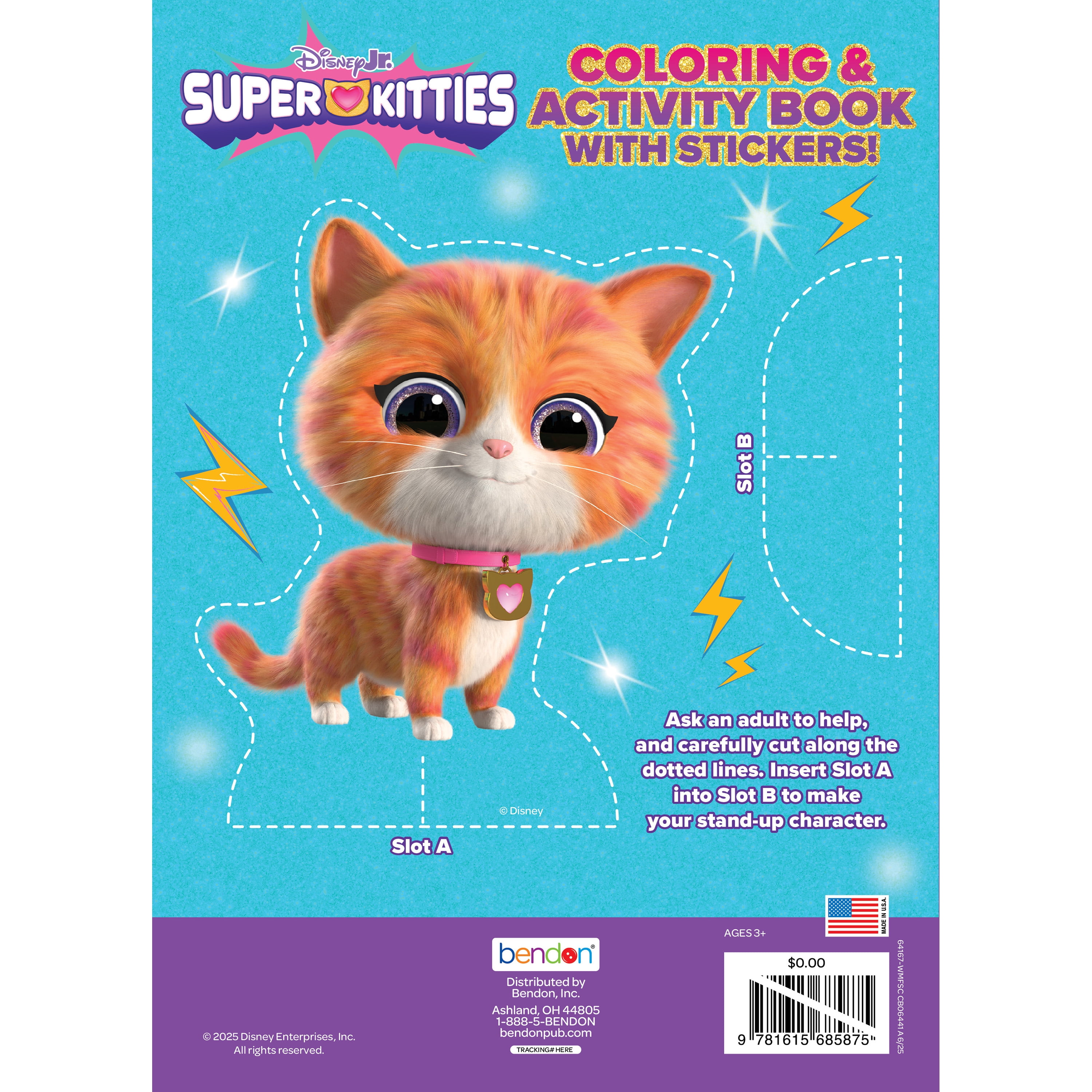 Disney Super Kitties Coloring and Activity Book with Stickers, 64 Pages by Bendon ISBN: 09781690282785