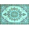 thumbnail image 1 of Ahgly Company Indoor Rectangle Medallion Light Blue Traditional Area Rugs, 2' x 3', 1 of 4