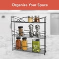 thumbnail image 2 of Spectrum Diversified Steel 3-Tier Countertop or Wall Mount Cabinet Spice Organizer Rack, Black, Classic Black, 2 of 6
