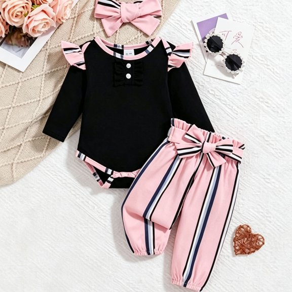 LvhaoGJOB Kids Girls 2-Piece Outfit Set - Elastic Waist, Soft Fabric